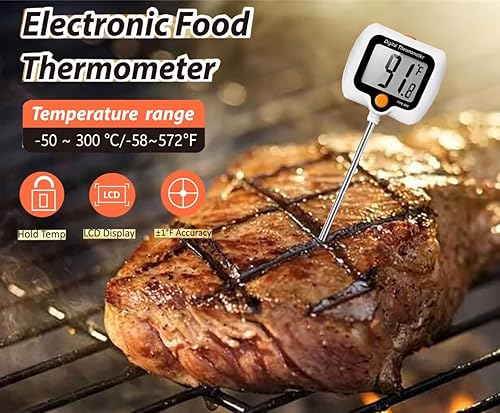 Miniatura 3 de Termómetro digital de caramelo de 10 pulgadas de largo con clip para olla, termómetro para freír, pantalla giratoria, el mejor termómetro de carne