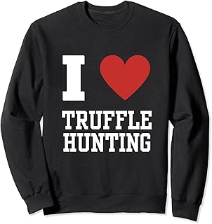 Truffle Hunting Dog Fungi Lover Love Heart Vintage Retro Sweatshirt