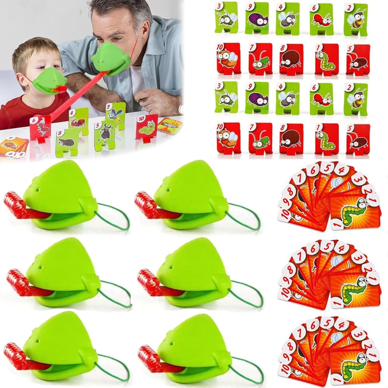 Frog Mask with Blow Tongue, Multiplayer Party Game (6PCS) — image 1