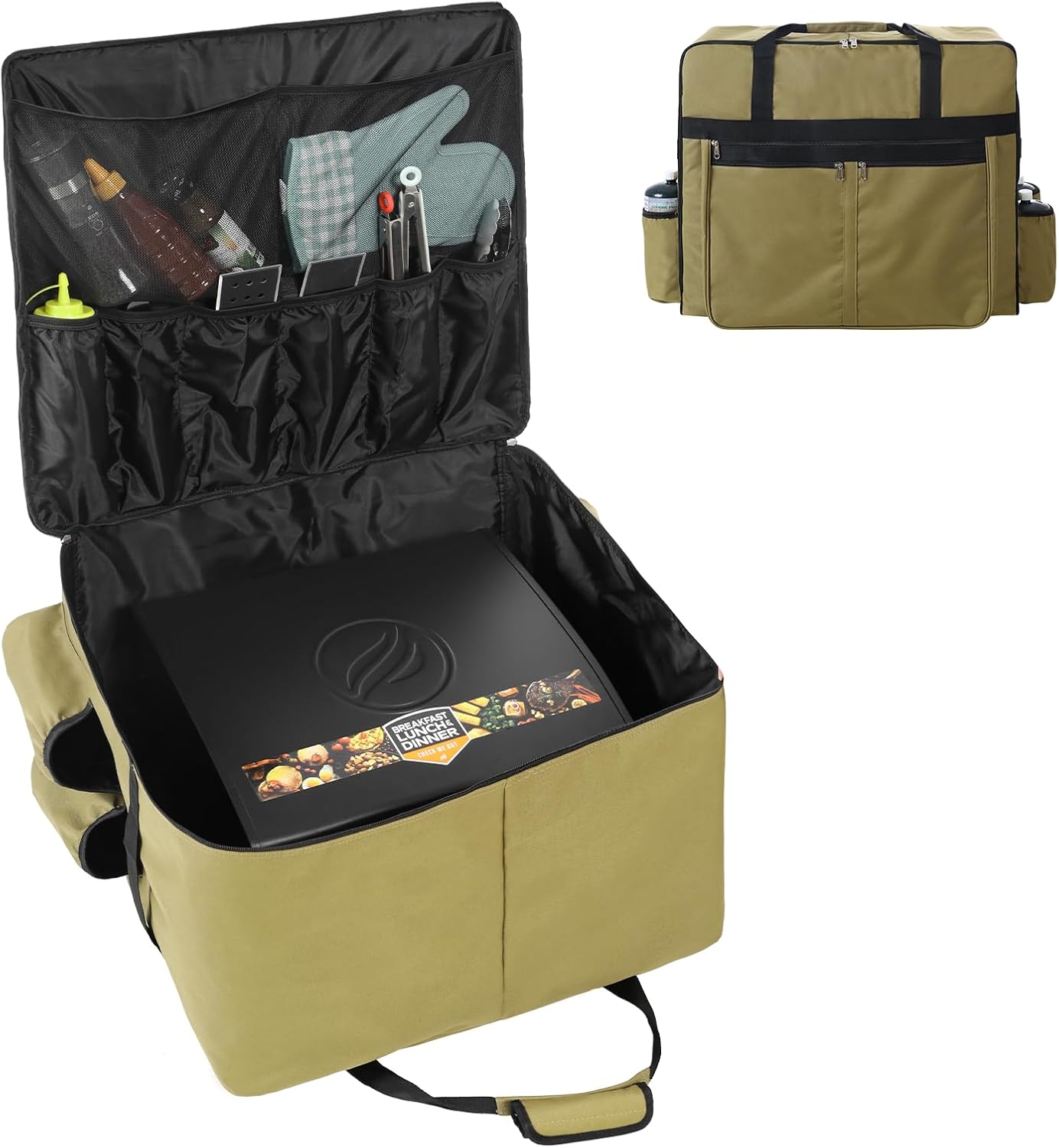 1200D Heavy Duty Blackstone 22 Inch Carry Bag Cover for Blackstone Tabletop Griddle with Hood &Stand, Fits 17 inch Griddle, Portable Outdoor Grill Carrying Case, Waterproof, Camping(Bag Only)