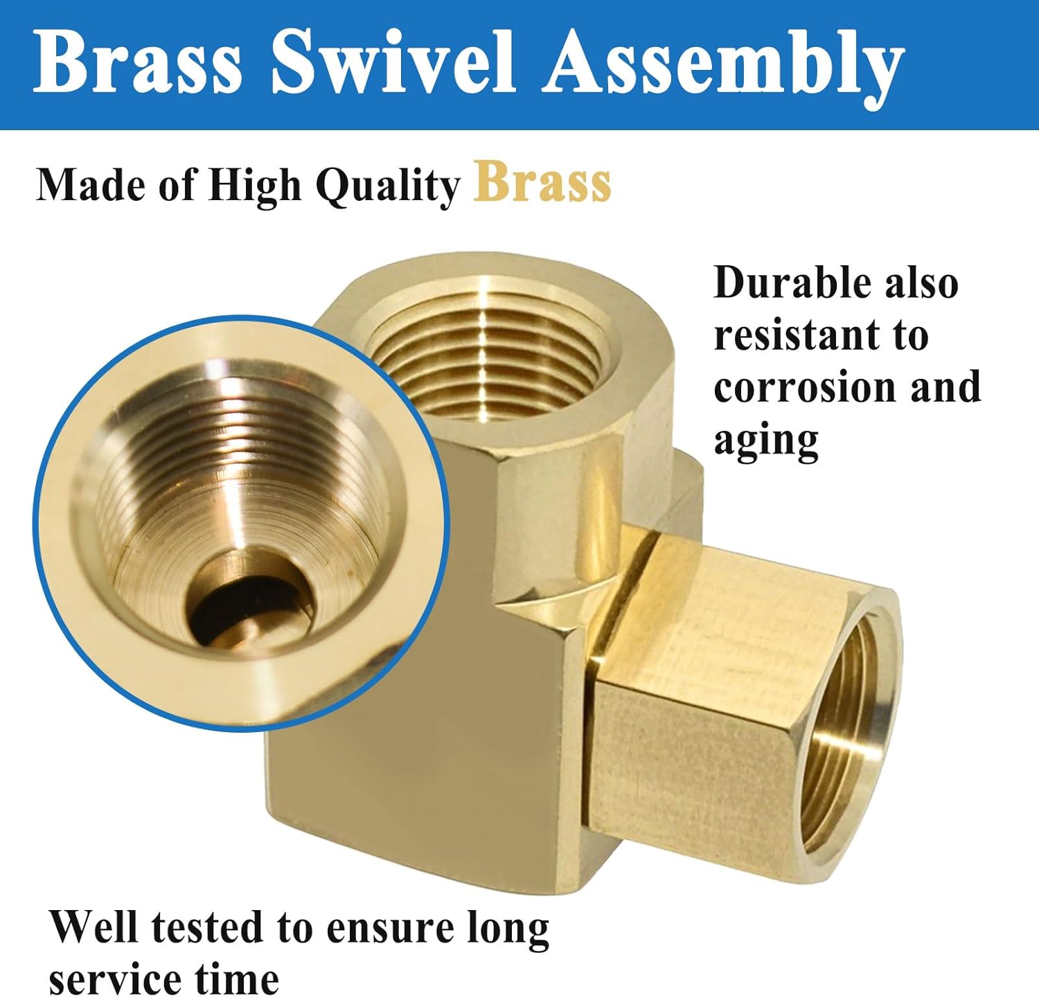 HSR90-SWA 1/2'' NPT Female Swivel Fitting, For HSR90 Hose Reel, Brass