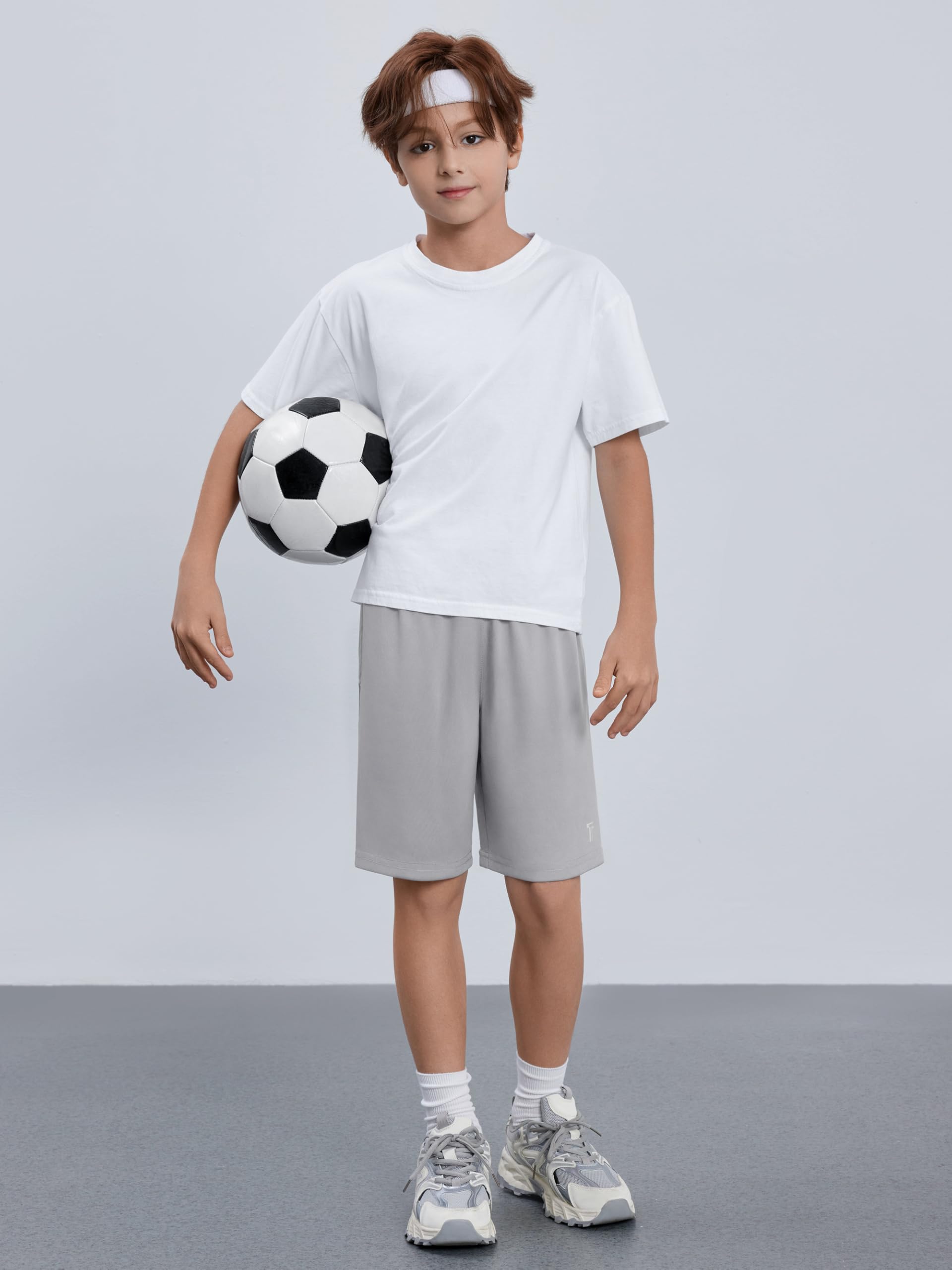 Tuliara 5 Pack Boys Athletic Shorts Youth Kids Basketball Soccer Shorts Quick Dry with Pockets for Outdoor Running Gym - 2