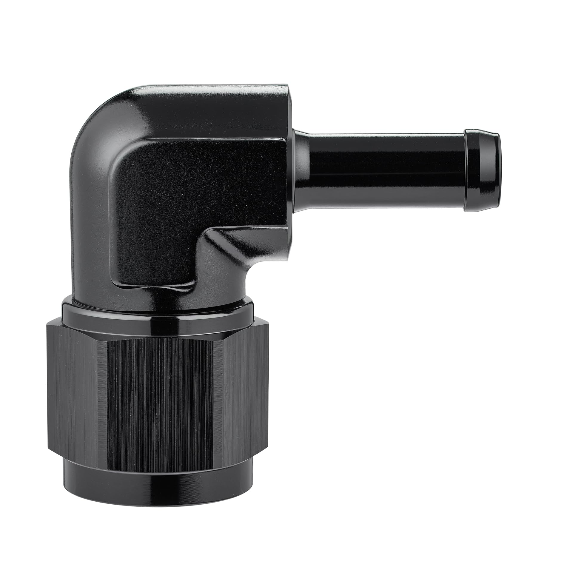 EVIL ENERGY 10AN Female to 3/8" Barb Hose Fitting 90 Degree Swivel