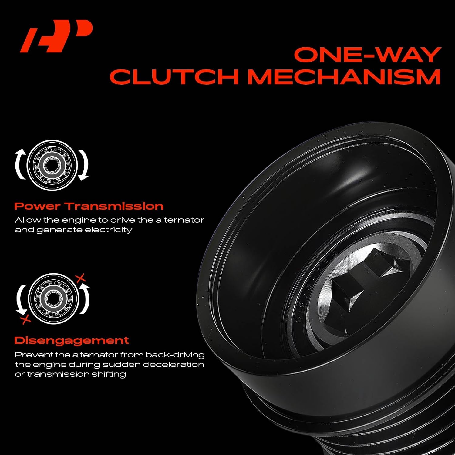 A-Premium Alternator Freewheel Clutch Pulley Compatible with Toyota Camry, RAV4, Highlander, Tundra, Sienna, 4Runner, Avalon, Venza, FJ Cruiser & Lexus RX350, ES350, IS250, IS350, GS300, GS350