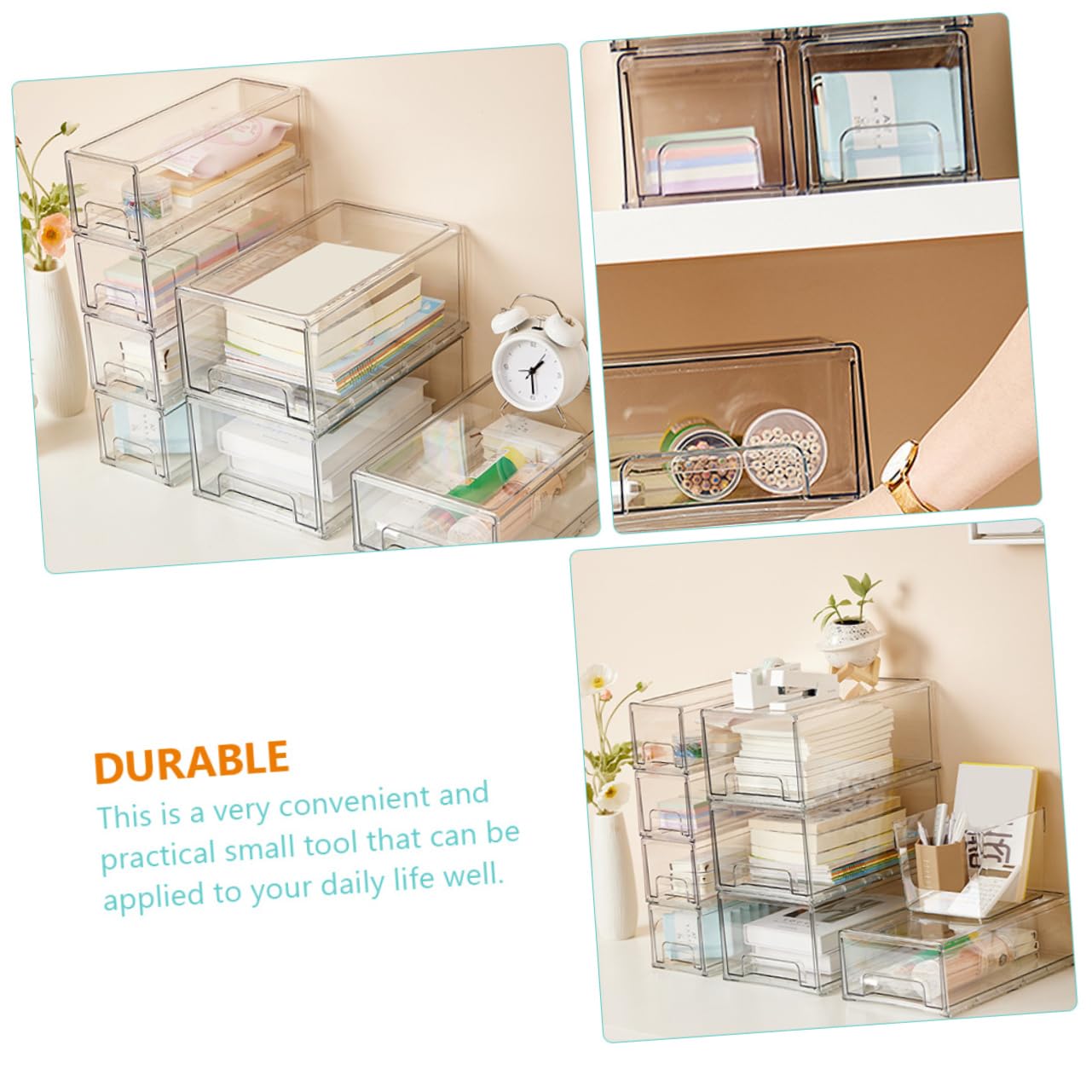 Organisateur de Maquillage pour Tiroir en Acrylique, Boîte de Rangement