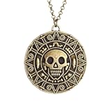 LUREME® Inspired by Pirates of The Caribbean Movies Cursed Aztec Coin Medallion Necklace Skull Necklace&lpar;01003817&rpar;