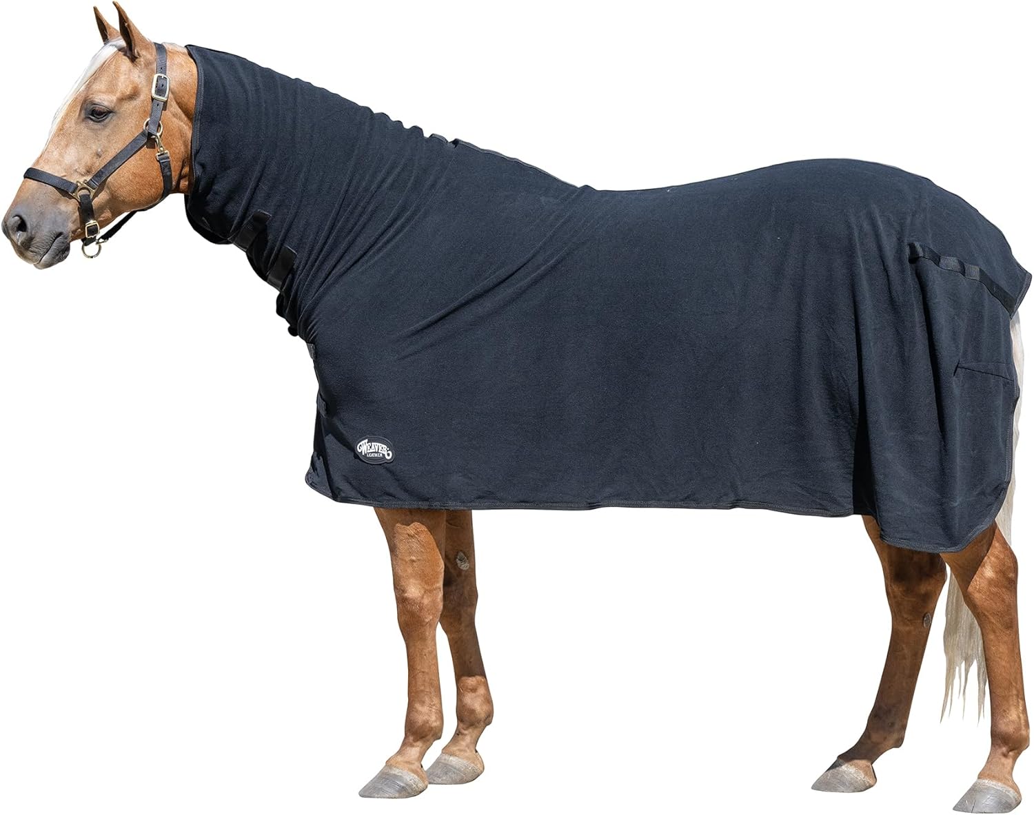 Weaver Equine Fitted Polar Horse Fleece Cooler, Moisture-Wicking Horse Fleece Blanket, Lightweight Protective Equestrian Gear, 74" x 90", Black