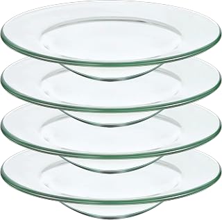 4 Pieces Replacement Glass for Wax Warmer Wax Melt Dish Fits Most Wax Warmers Durable Glass Dish for Wax Melter