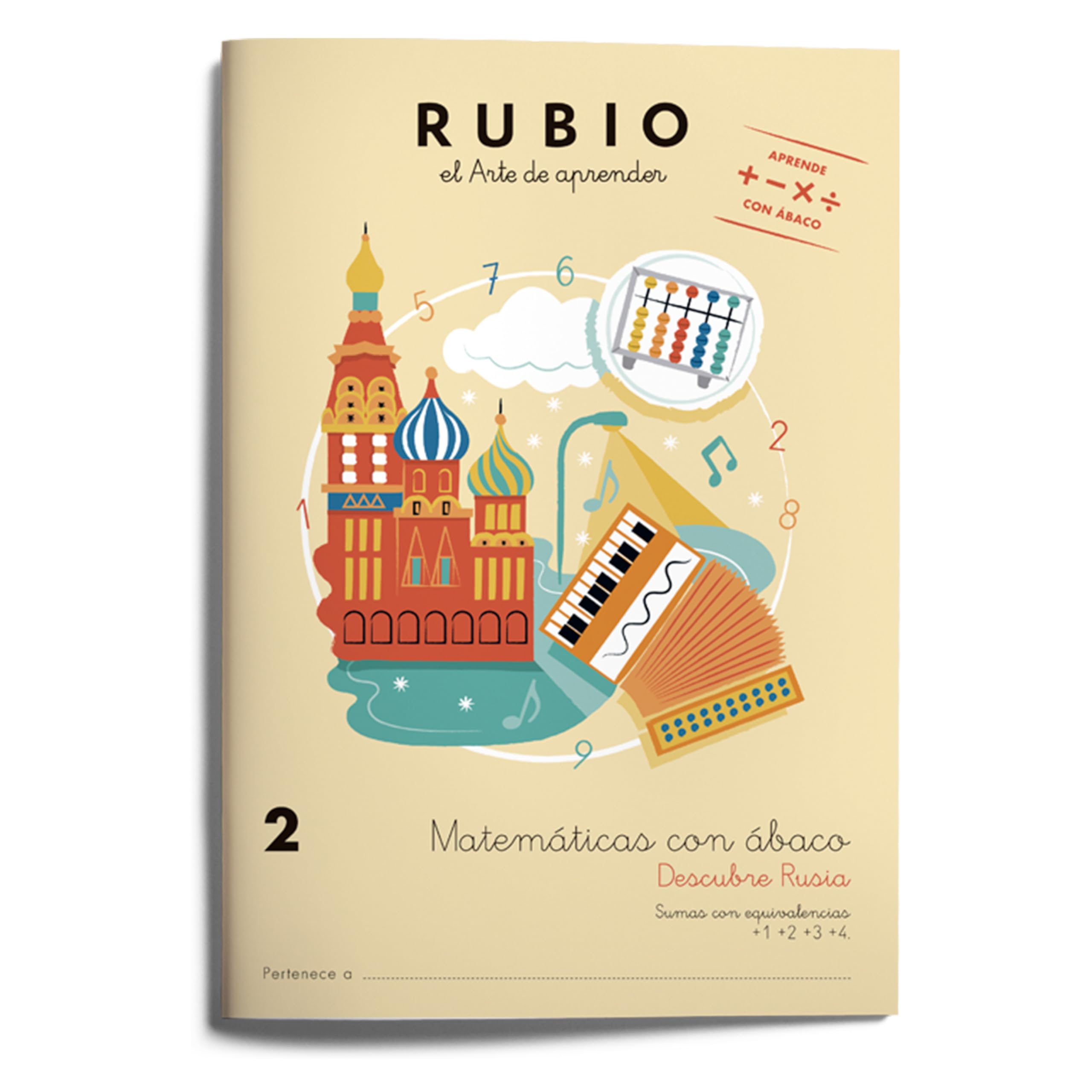 2 Matemáticas con ábaco. Descubre Rusia | RUBIO | Sumas con equivalencias +1, +2, +3, +4