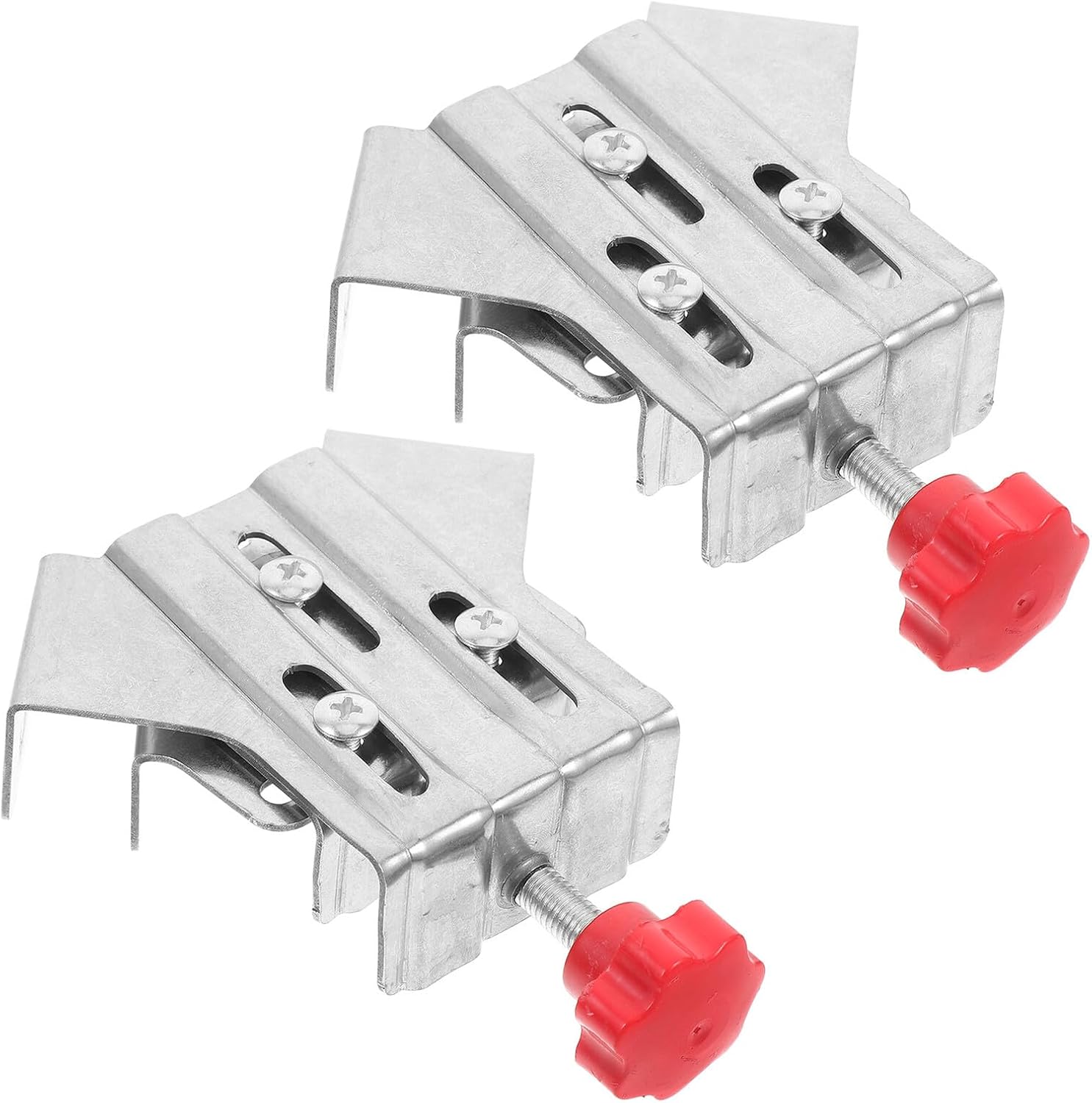 KICHOUSE 2pcs Right Angle Clamp for Woodworking, Adjustable Stainless Steel Corner Clamp with Swing Jaw, Quick Single-handle Fixing Tool for Wood Frame Assembly