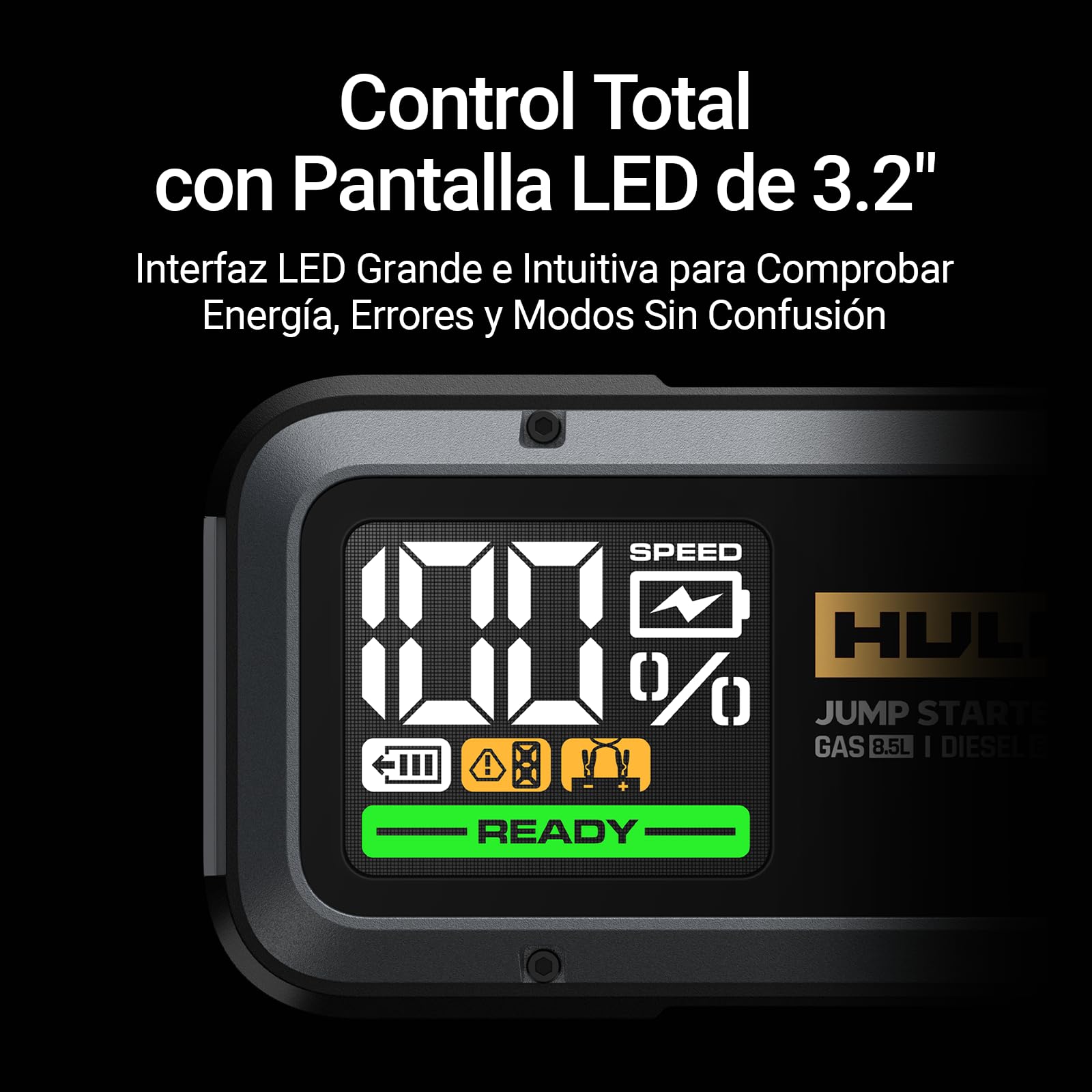 Hulkman Alpha85 Arrancador de Coches 20000mAh 2000A Arrancador de Baterías de Coche (para 8,5L de Gasolina o 6,0L de Diésel) con Linterna LED de Emergencia Impermeable 65W Carga Rápida