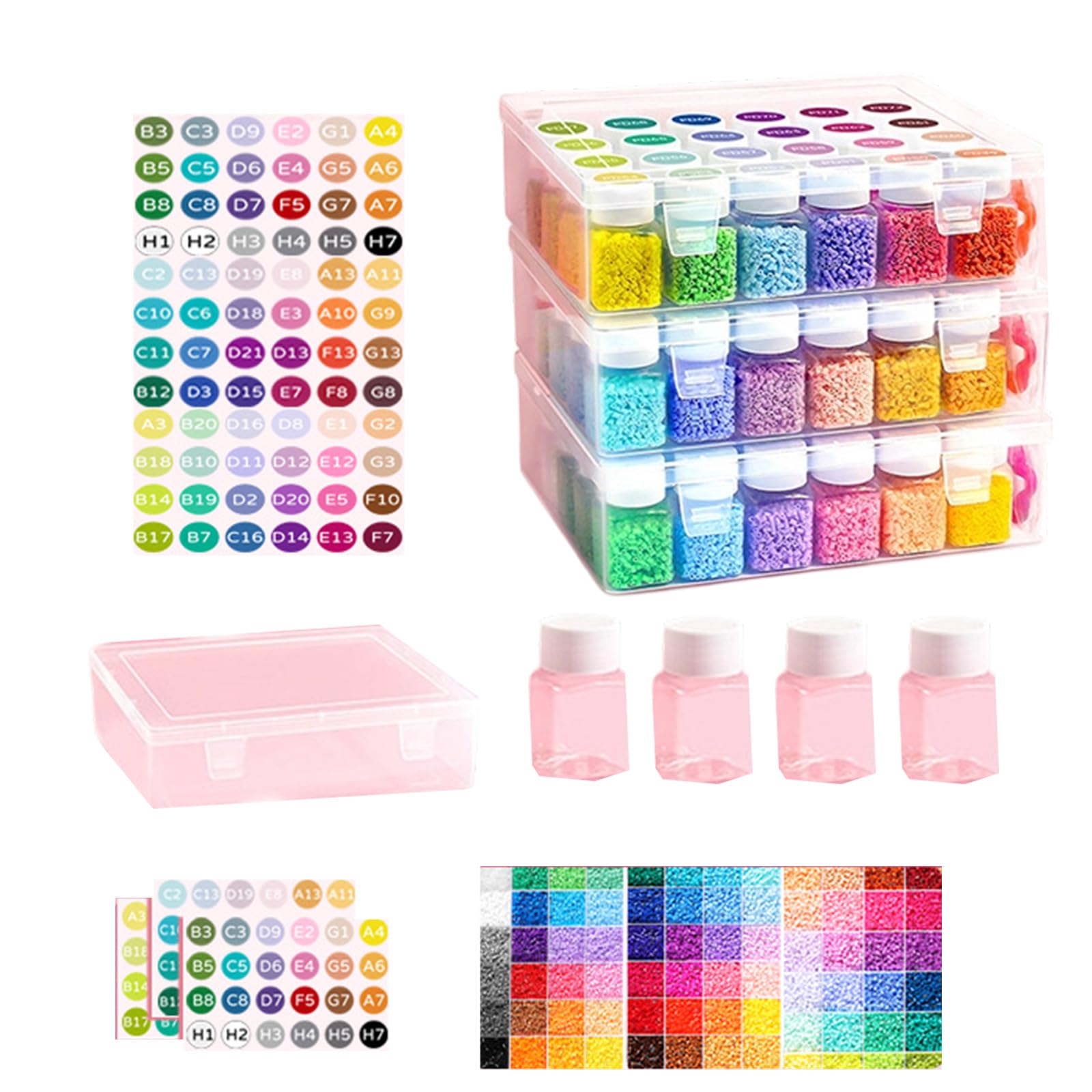 Set perline plastica multicolore per appassionati artigianato, crea un set perline educative per la casa con motivi unici