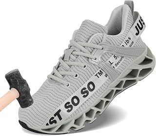 COKAFIL Steel Toe Shoes for Men Women Work Safety Sneakers Puncture Proof for Industry Construction Warehouse Utility