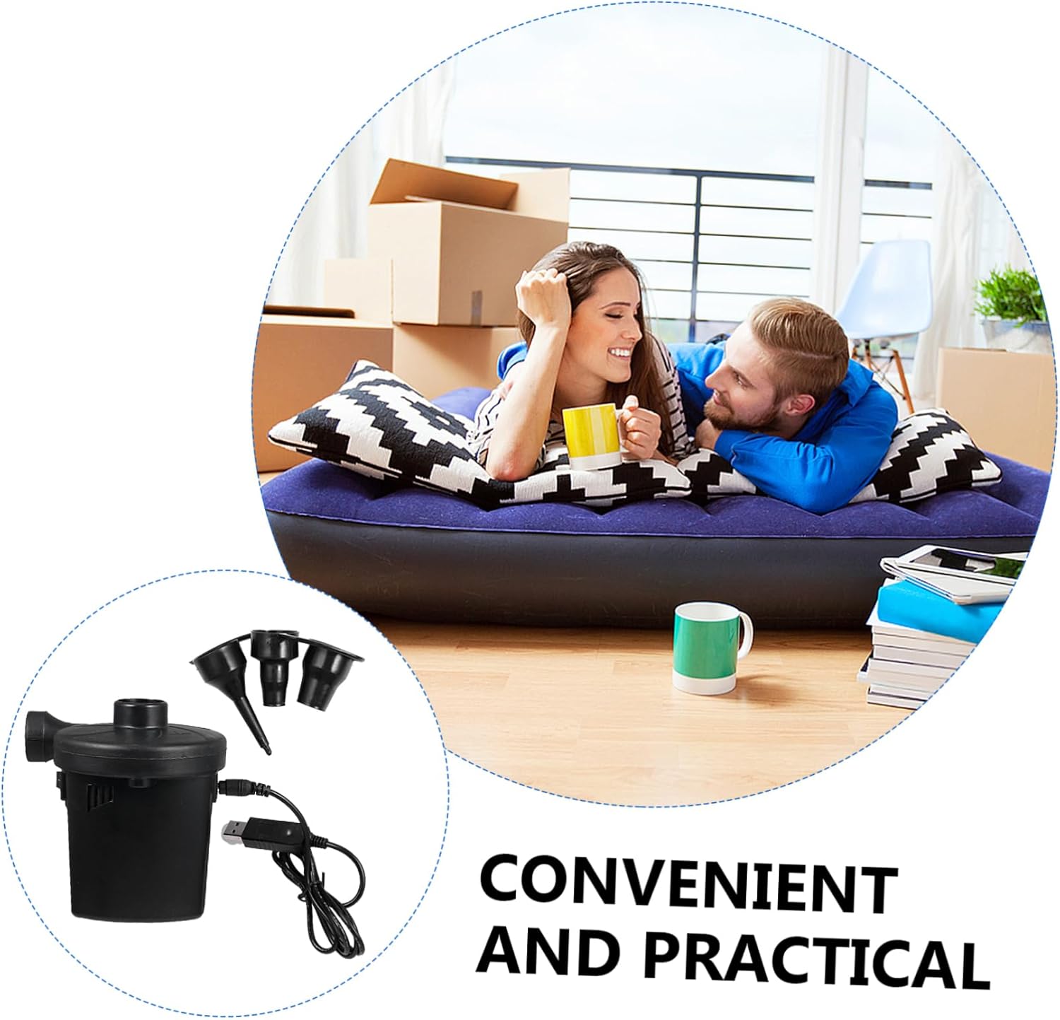 USB Air Pump Electric Pump Portable Pump Air Mattress Pump Rechargeable Pump USB Pump Inflatable Pump