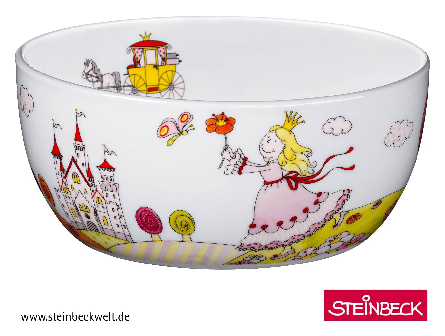 WMF Prinzessin Anneli Kindergeschirr Set 6-teilig mit Gravur – mit Namen – Porzellan Teller & Müsli-Schale mit Kinderbesteck – Kinder-Geschirrset für selbstständiges Essen ab 3 Jahren