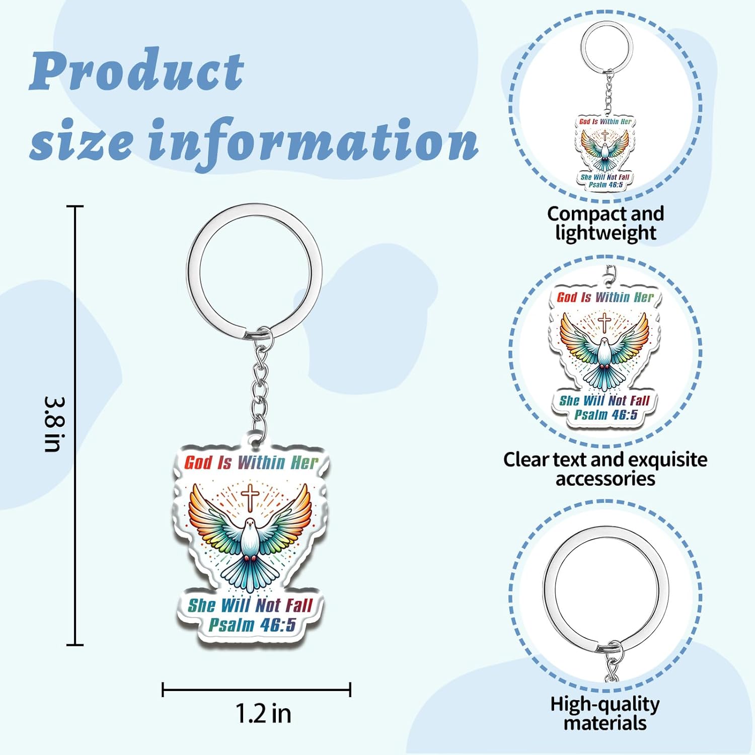 Christian Gifts Bible Verse Keychain Acrylic Cross Keychain for Women Faith Based Gift Inspirational Religious Keychains - Image 6