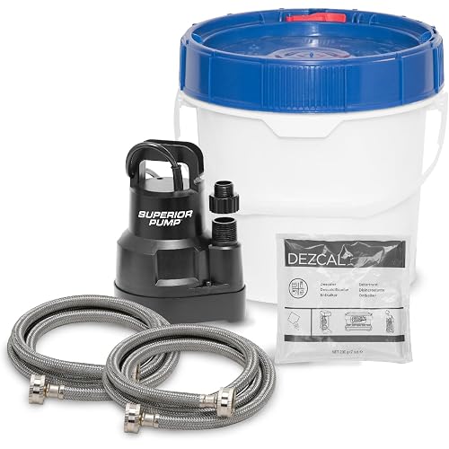 Superior Pump 91660 Tankless Water Heater Descaler Pump Kit with Non-toxic Descaler Solution, 3.5 Gallon, Deluxe