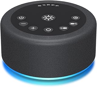 Sleep Sound Machine White Noise Machine with 30 Non Looping Sounds 12 Night light Colors with 5 Timers 36 Adjustable Volume Memory Function Brown Noise Machine for Baby kid Adult & Home Nursery Travel