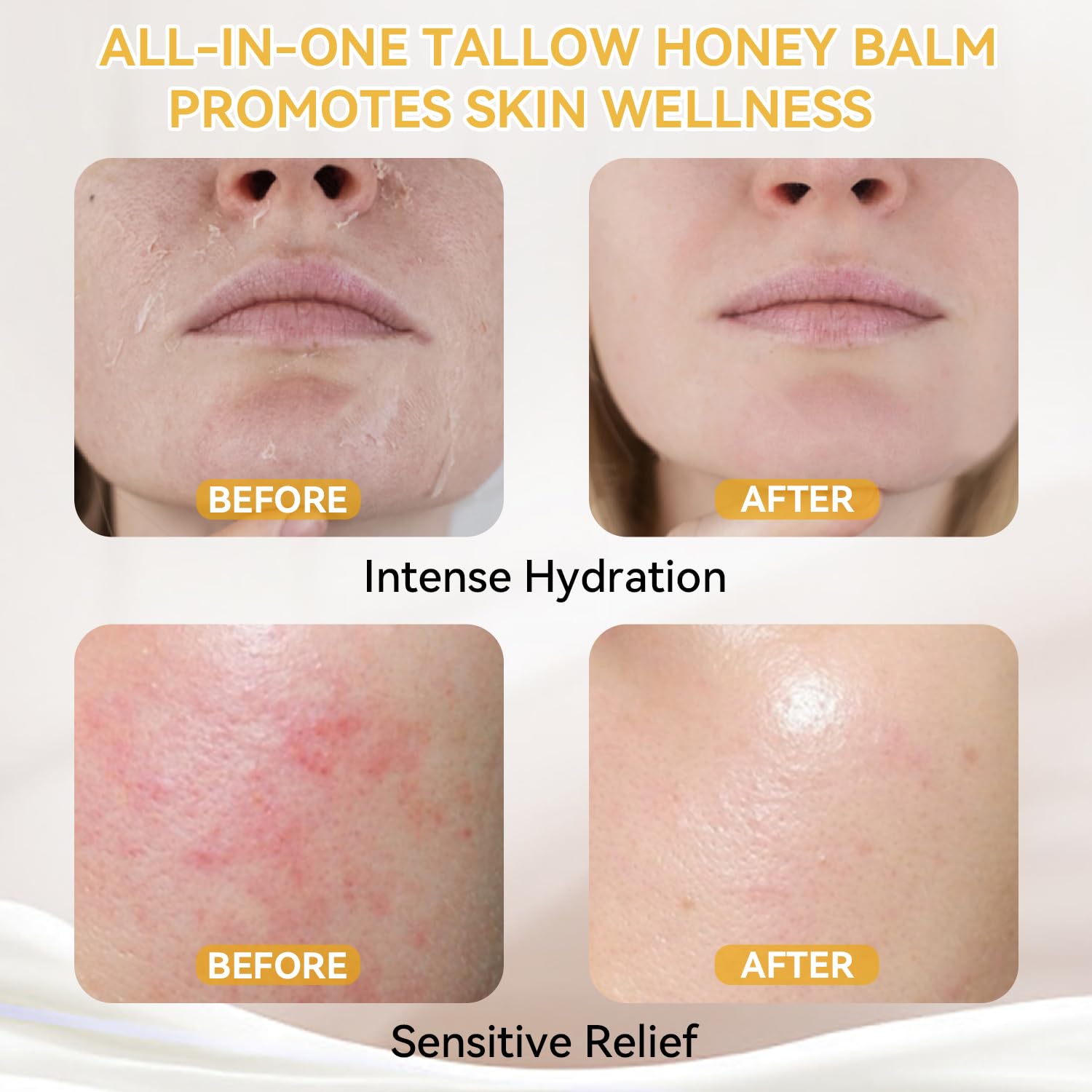 Gximdz es Beef Tallow for Skin, Tallow and Honey Balm, Grass-Fed Beef Tallow Moisturizer for Face & Body with Raw Honey & Beeswax, 4.2 Fl Oz - Image 4