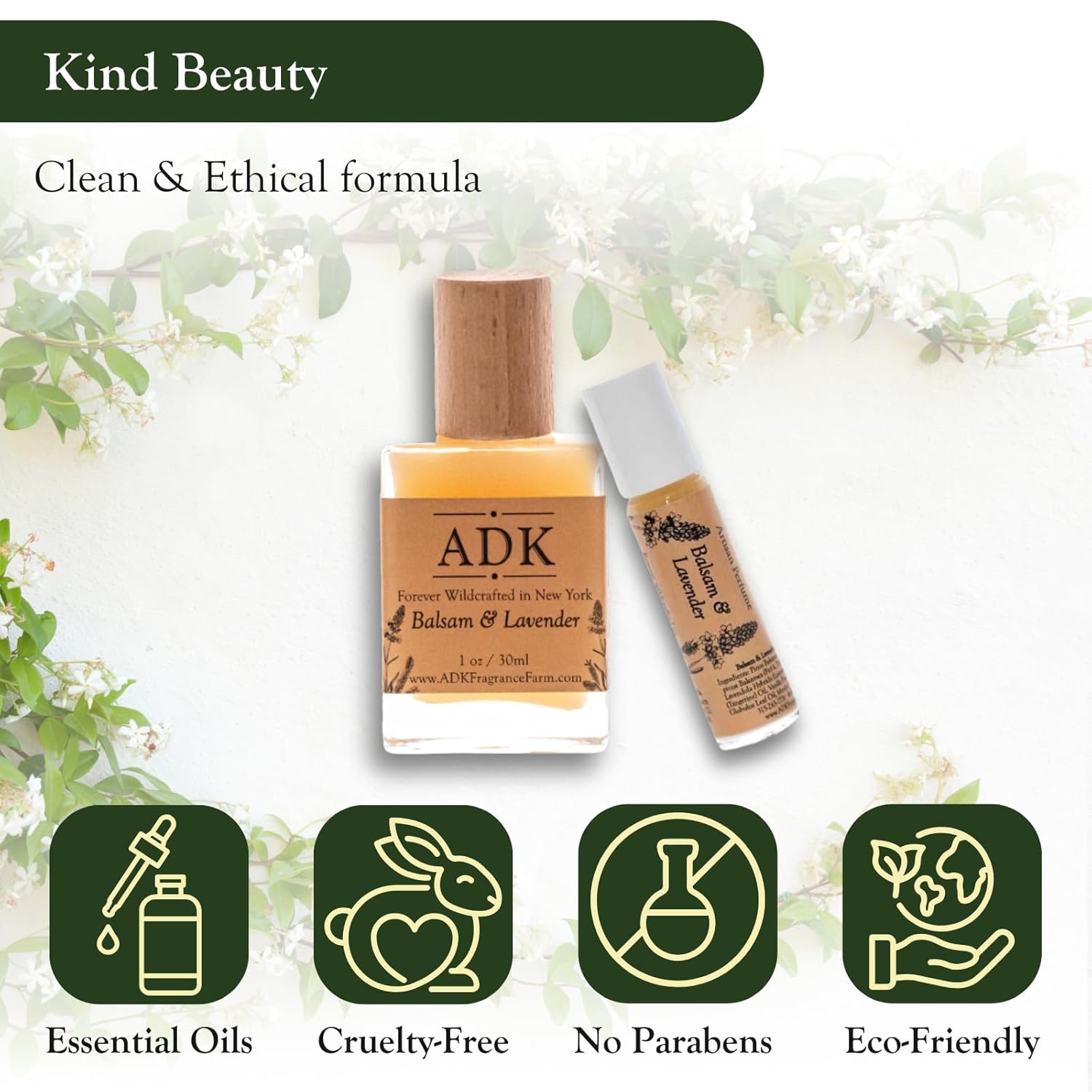 ADK Balsam & Lavender Artisan Perfume Spray 1 oz (30 mL), Natural Hypoallergenic & Clean Perfume for Women & Men with Notes of Lavender, Tangerine, Vanilla, Mint & Balsam Fir