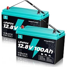 2Packs 12V 100Ah LiFePO4 Battery Group 31, 1280Wh Deep Cycle Lithium Battery, 120A BMS, 15000+ Cycles,Lithium Battery for RV, Marine, Trolling Motor, Solar, Off Grid