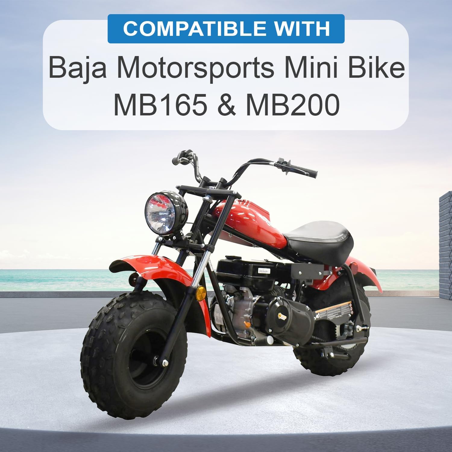AlveyTech 19x7.00-8 Knobby Tire for the Baja MB165 & MB200 Mini Bikes - Replacement 19x7-8 Pneumatic Tires with QD113 Tread for ATV, Dirt Bike, Go-Kart, & Mini Bike (Single)