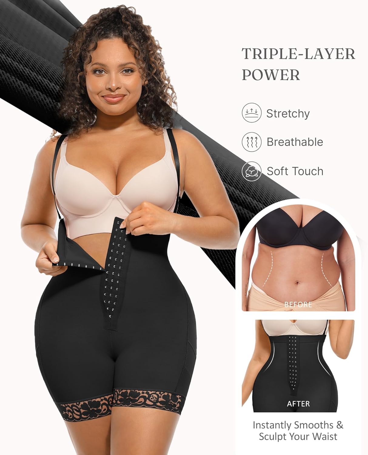 FeelinGirl Fajas Colombianas Shapewear for Women Post Surgery Compression Garment Tummy Control Shaper with Zipper Crotch - Image 3