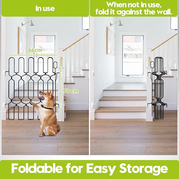 Stair Gate for Dog, Safety Door Indoor, Pet Gate, Foldable Retractable
