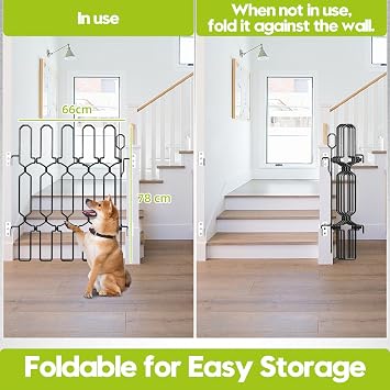 Stair Gate for Dog, Safety Door Indoor, Pet Gate, Foldable Retractable