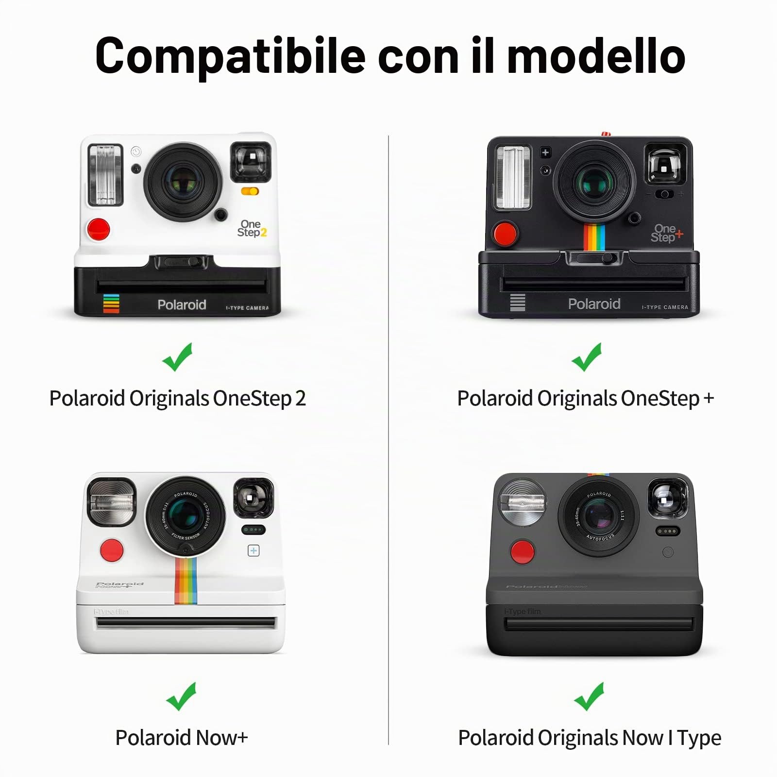 Yinke Custodia per Polaroid Originals Onestep 2 /Onestep+/ Now Fotocamera Istantanea I-Type,Borsa Protettiva Cover Case (Nero) (Album+custodia Nero)