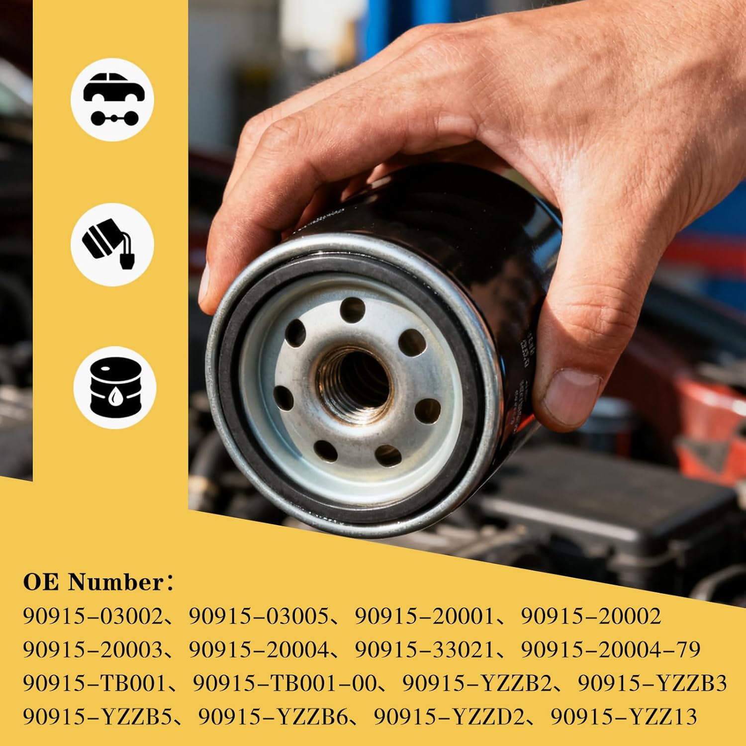 90915-YZZD2 Engine Oil Filters 90915-YZZD1 Fits for Toyota Camry Tacoma Highlander Tundra Lexus Replaces 90915-YZZG2 90915-20003 90915-20001 (6-Pack)