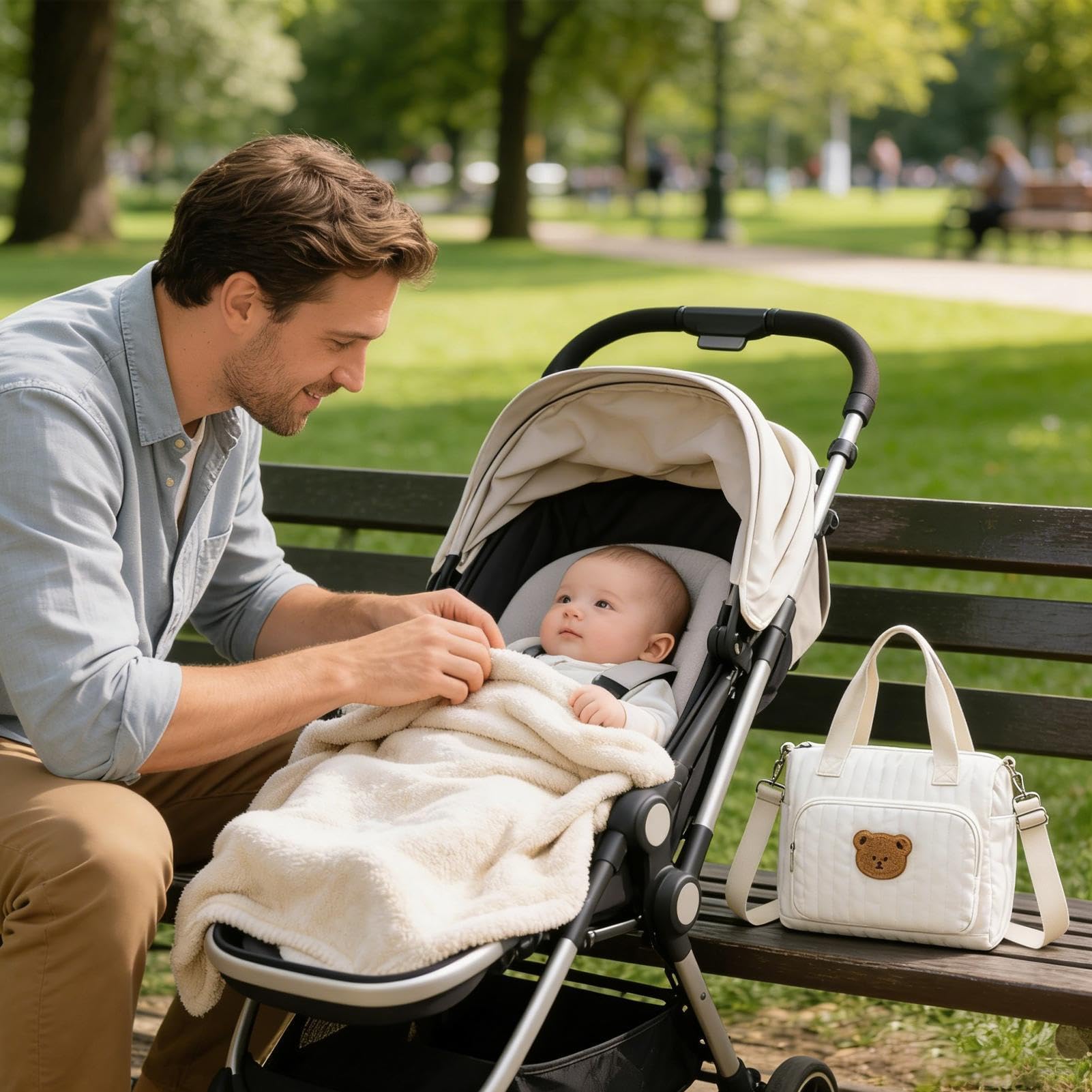 Borsa Da Ospedale Per Mamme, Comoda Da Trasportare, Materiale In Cotone Poliestere, Borsa Da Clinica, Mommy B-Ag, Design Con Orsetto Adorabile, Per Viaggi, Lavoro, Palestra, Scuola, Ospedale, Spiaggia