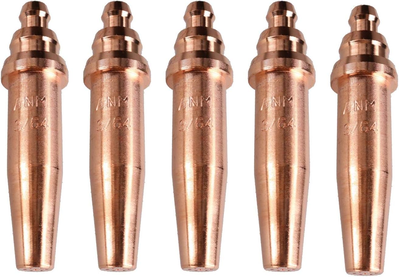 ANM Oxy Acetylene Gas Cutting Nozzle Tip Standard length 3/64" 5-12mm 5pk