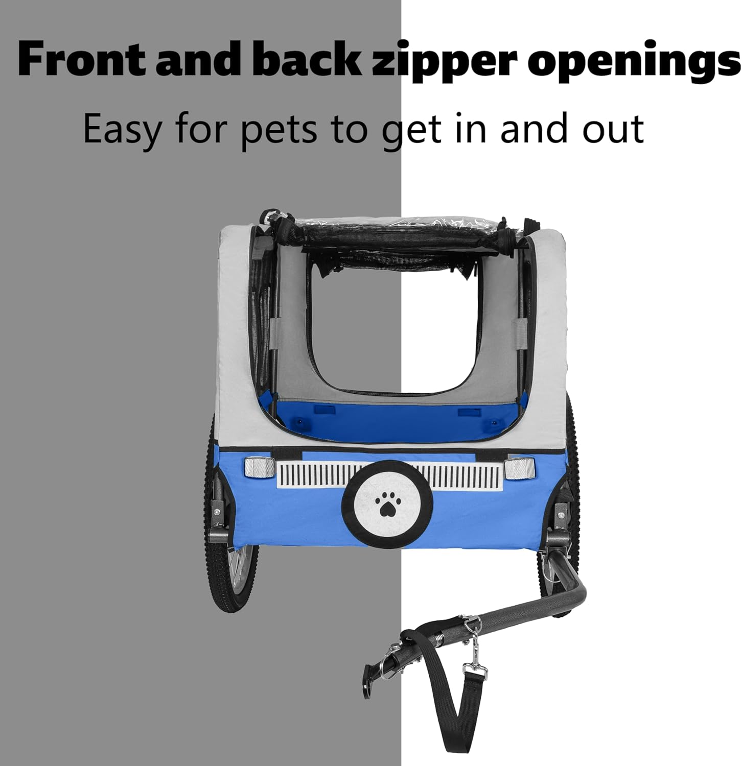 ZeHuoGe ZeHuoGe Dogs Bike Trailer - 20×2 1/8 Inches Wheels, Pet Cart Bicycle Carrier, Heavy-Duty Folding Steel Frame, All-Terrain Cycling Trailer, 88LBS Capacity