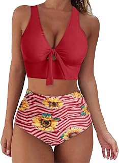 NHNKB Bikini Women's Set Swimsuit Women's Swimsuit Watch Flat Padded Up Push Set Swimwear Swimwear Bandeau Bikini Women's Swimwear Swimwear Tankinis Set Funny Tops Women, red, L