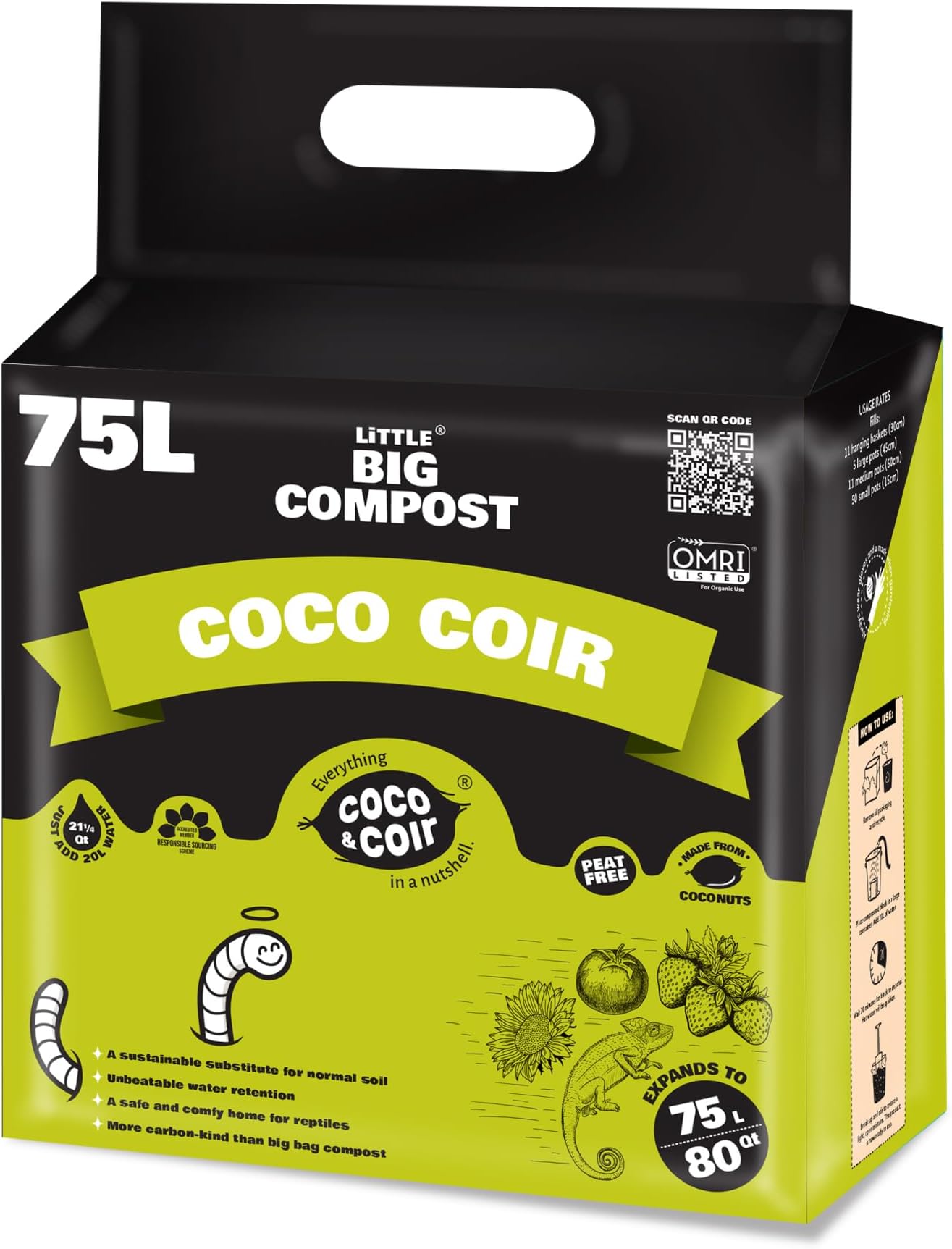 Natural, unfertilised coir compost