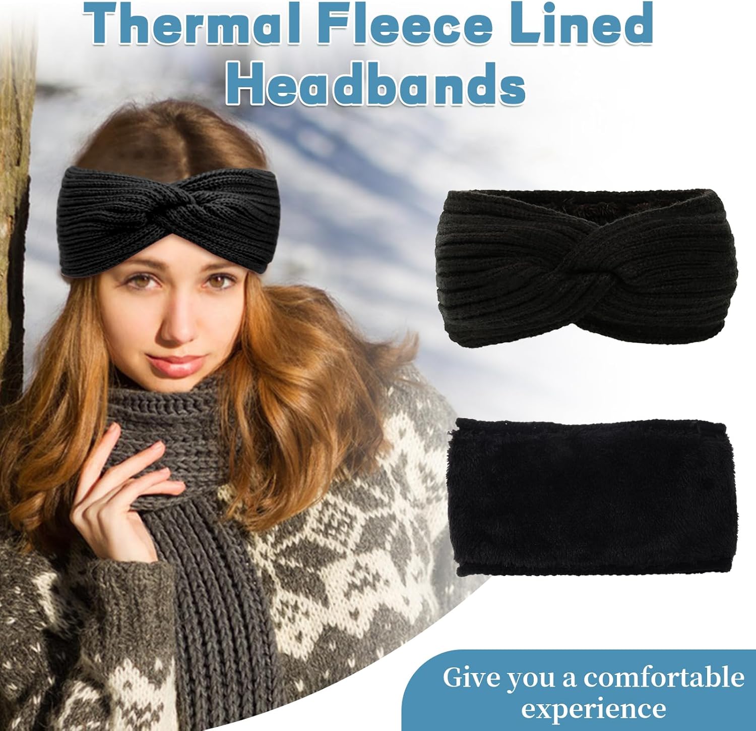 2 Sets Figure Skating Leg Warmers Gloves Headband Set Zipper Fleece Lined Leg Warmers Socks for Ice Skating - Image 4