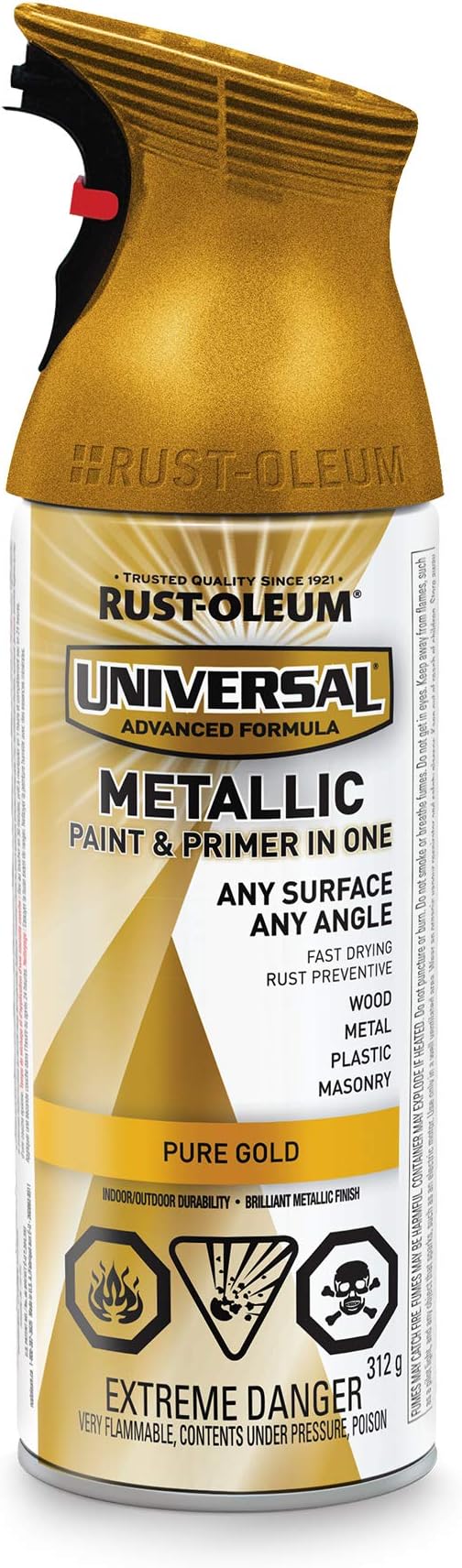 RustOleum Universal Enamel Metallic Finish in Pure Gold, 312g, 246447