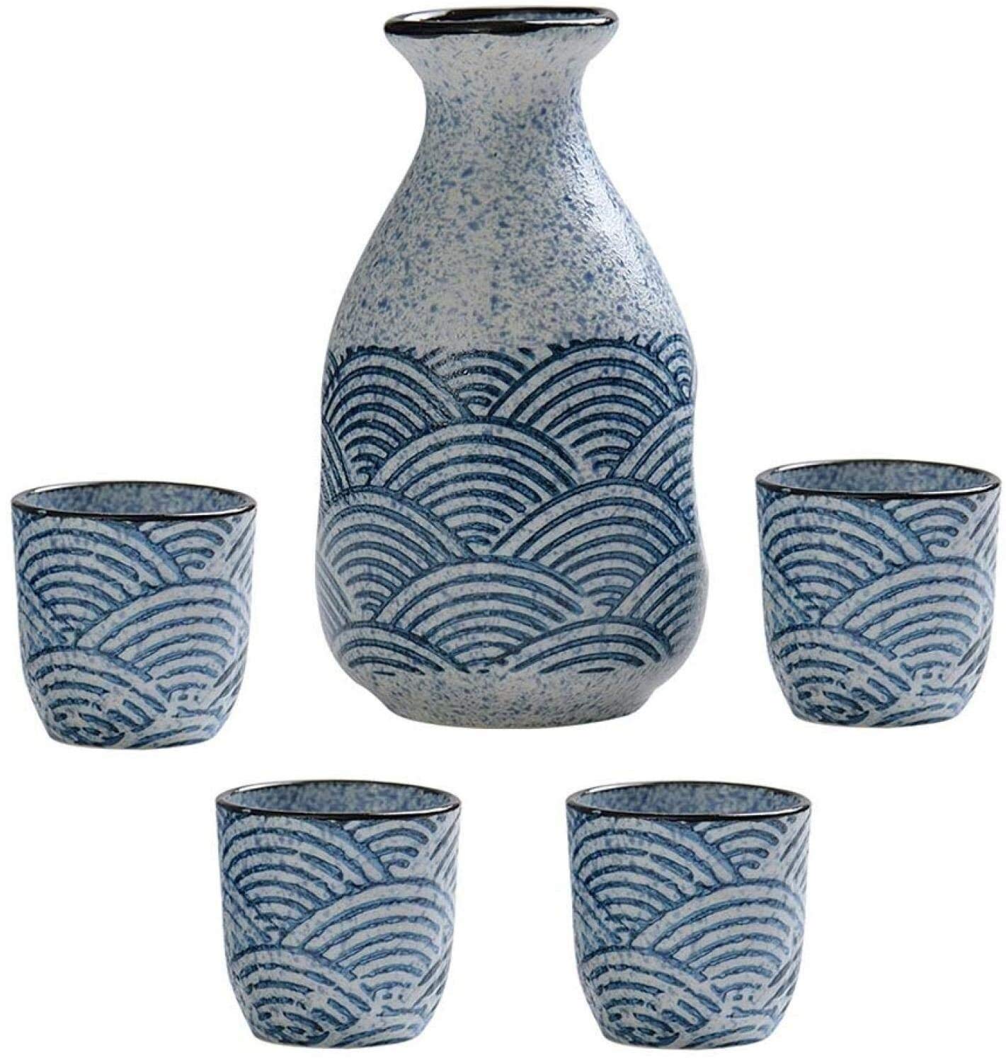 Juego de tazas de sake de cerámica con textura elegante, el regalo ideal de Navidad