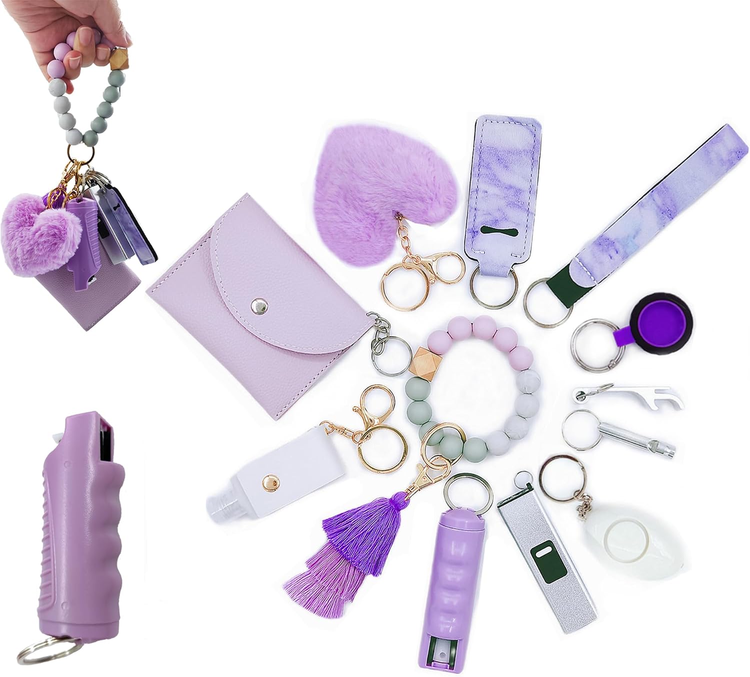 Wristlet Card Holder Set for Women with Whistle