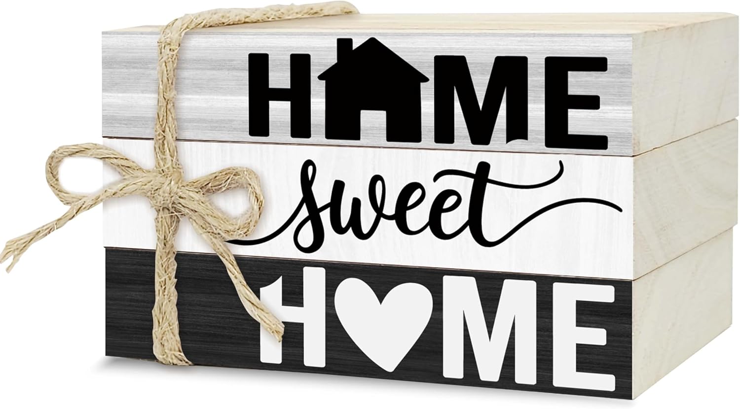 Ycyfckdr Mini Decorative Books for Home Decor, Small Rustic Wood Book Stack for Table Decoration, Home Sweet Decor Book for Living Room Bookshelf, Farmhouse Stacked Books Decoration (L31)