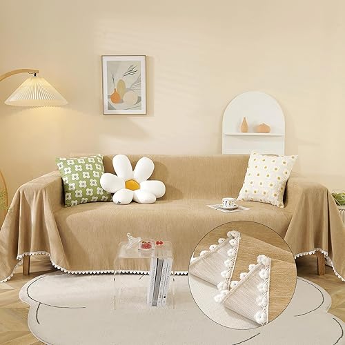 Handontime - Funda para sofá biplaza, de 3 plazas o modular, de felpilla para perros y gatos, lavable a máquina, suave, 71 x 150 pulgadas, unicolor