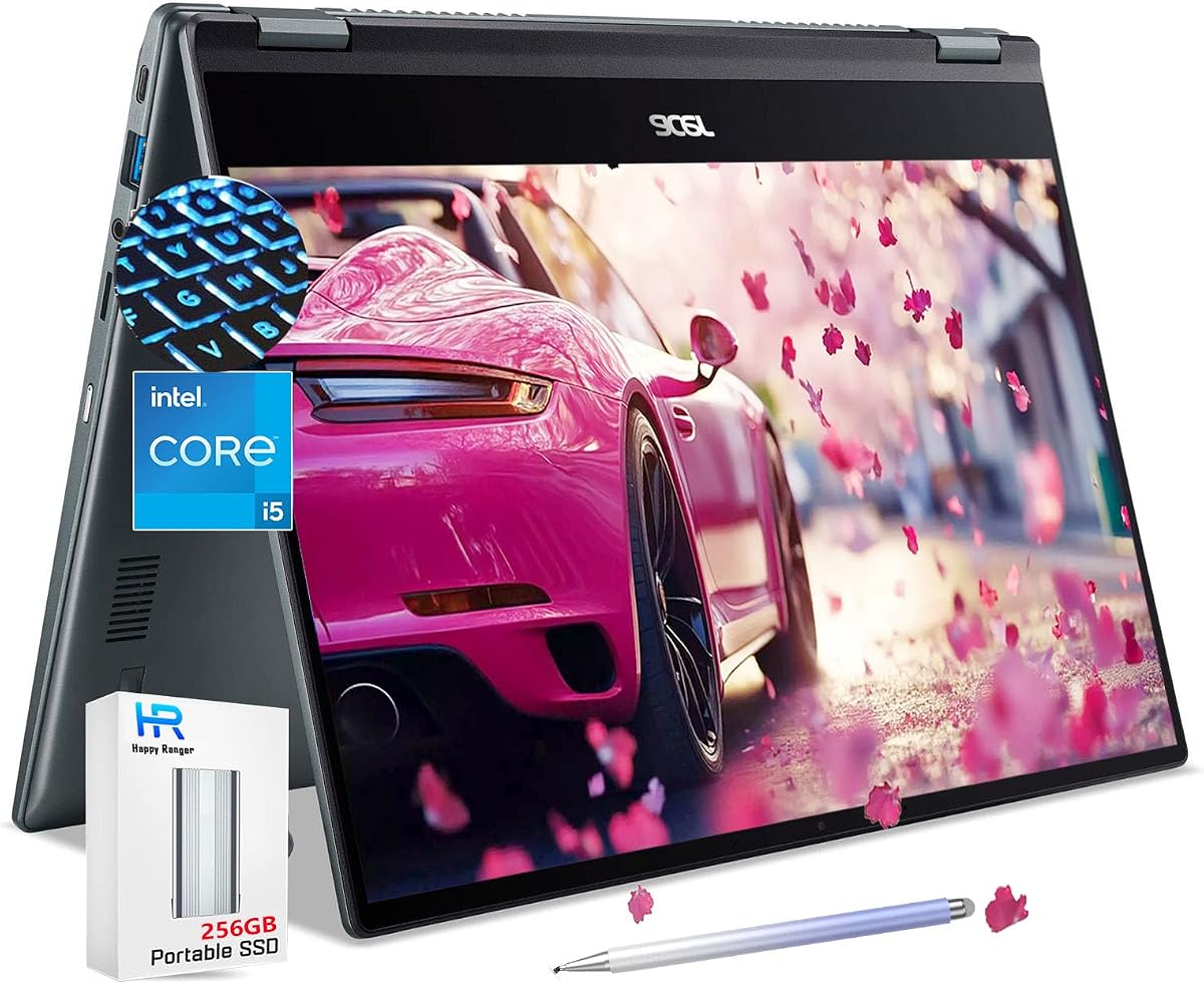 Chromebook Spin 514 Touchscreen Laptop 2in1 - Intel Core i5-1334U- 14inch FHD IPS Display -8GB RAM -512GB SSD -Backlit Keyboard- Gaming Chrome Tablet- Students School Kids- 256GB Card