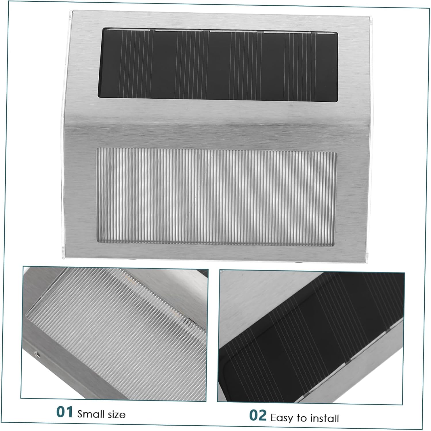 DOITOOL 4pcs Step Lights Outdoor Solar Lights for Outside Outdoor Decor LED Step Lights Solar Wall Lamp Solar Stair Light Garden Light Safety Lamp Decorate LED Door Light Solar Step Lights