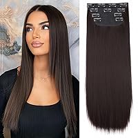 Vista 10 de Extensiones de cabello con clip de Vigorous, extensiones de cabello ondulado de color rubio ceniza mezclado con rubio decolorado, extensiones