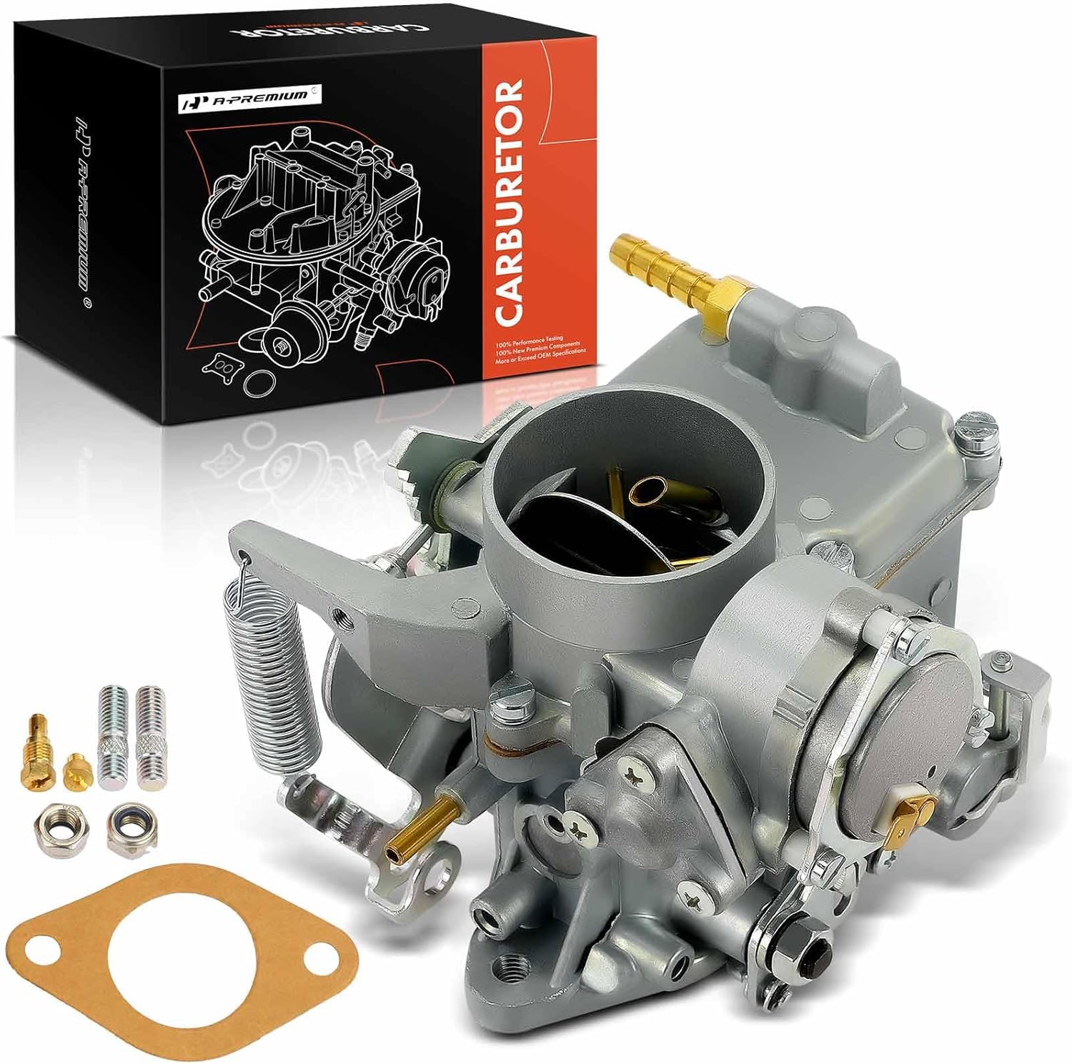A-Premium 34 Pict-3 Carburetor Compatible with VW Beetles Super Beetles 1971-1979 Dual Port 1600cc Air Cooled Type 12V Engine Thing Karmann Ghia Squareback Transporte Electric Choke Replace# 113129031
