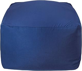 Homwarm ビーズクッション 怠惰なソファ 特大(65×65×43cm) 疲労解消 健康 安全 無味 カバー取り外し 洗濯可能 座り オールシーズン適用 0.3mm-0.5mm極小ビーズ 豆袋座布団 (ブルー, L)