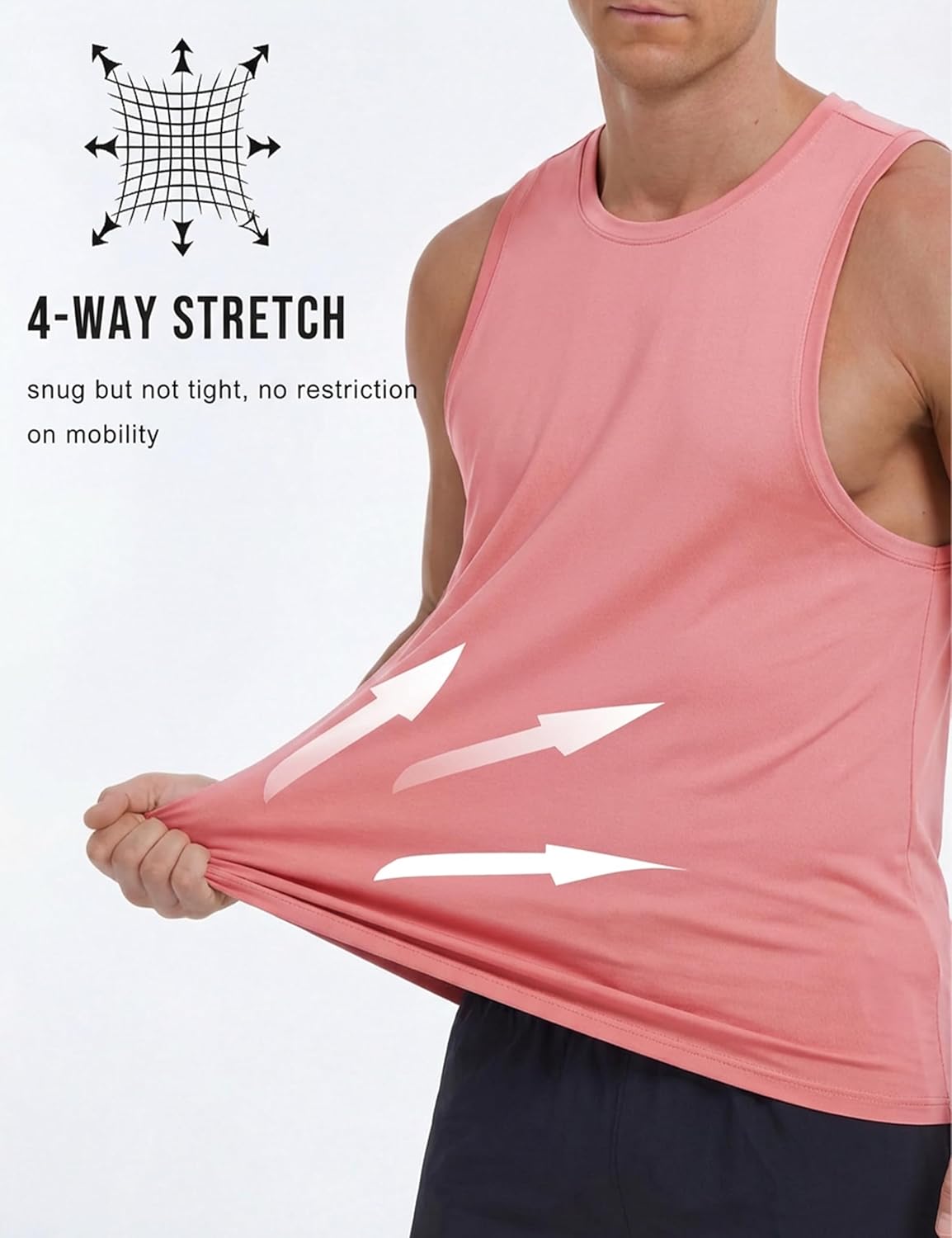 MAGCOMSEN Men's Tank Top Sleeveless Muscle Shirts Quick Dry Workout Gym Cut Off Shirt Lightweight Summer Bodybuilding Tee - Image 5