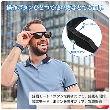 防犯cam cam 見えないカメラ ブラック サングラス 付属品あり 防犯CAMCAM