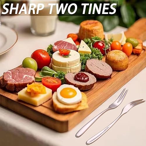 Miniatura 6 de Mafier - Mini tenedores de acero inoxidable de cangrejo, 2 puntas, tenedores portátiles para cóctel, postre, ensalada, mariscos, frutas, tenedores